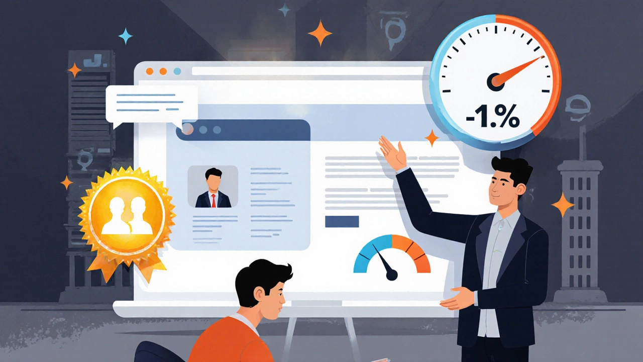 Freelancer showing a high-converting landing page with trust signals and speed metrics