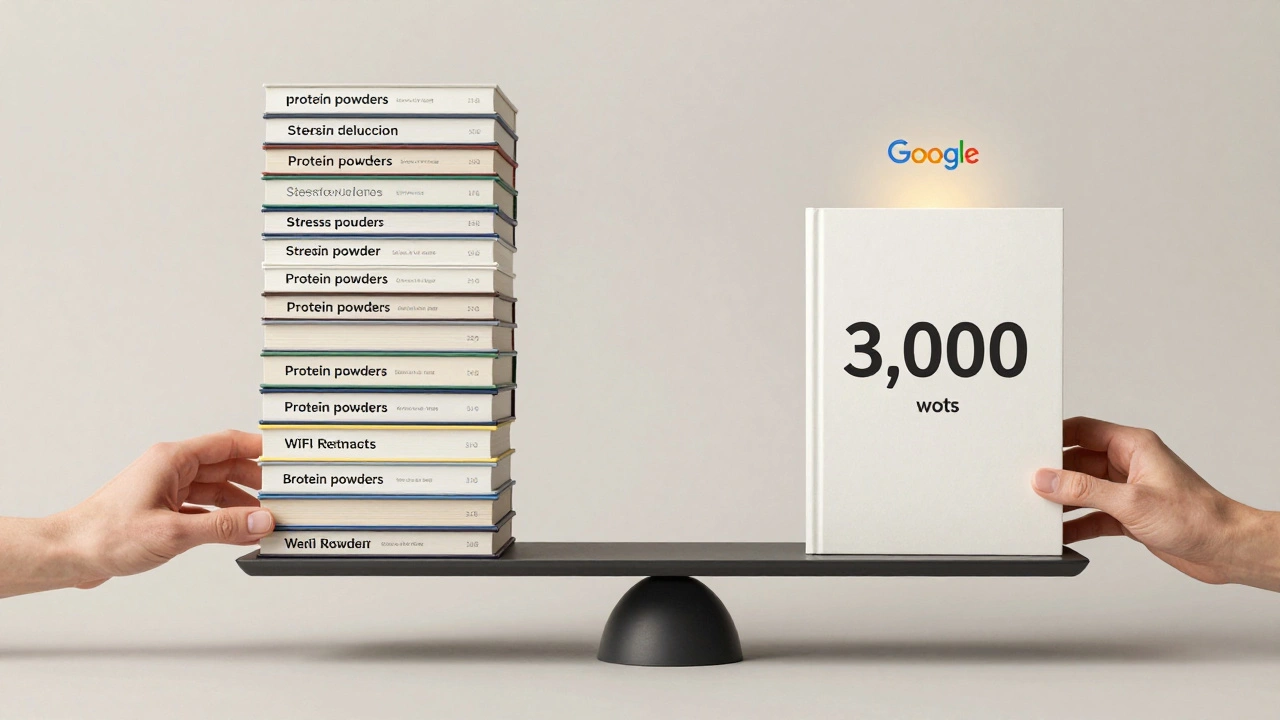 A stack of books sized by topic complexity, balanced on a scale under Google&#039;s logo.