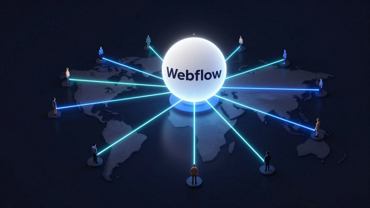 Glowing network diagram showing fast global content delivery