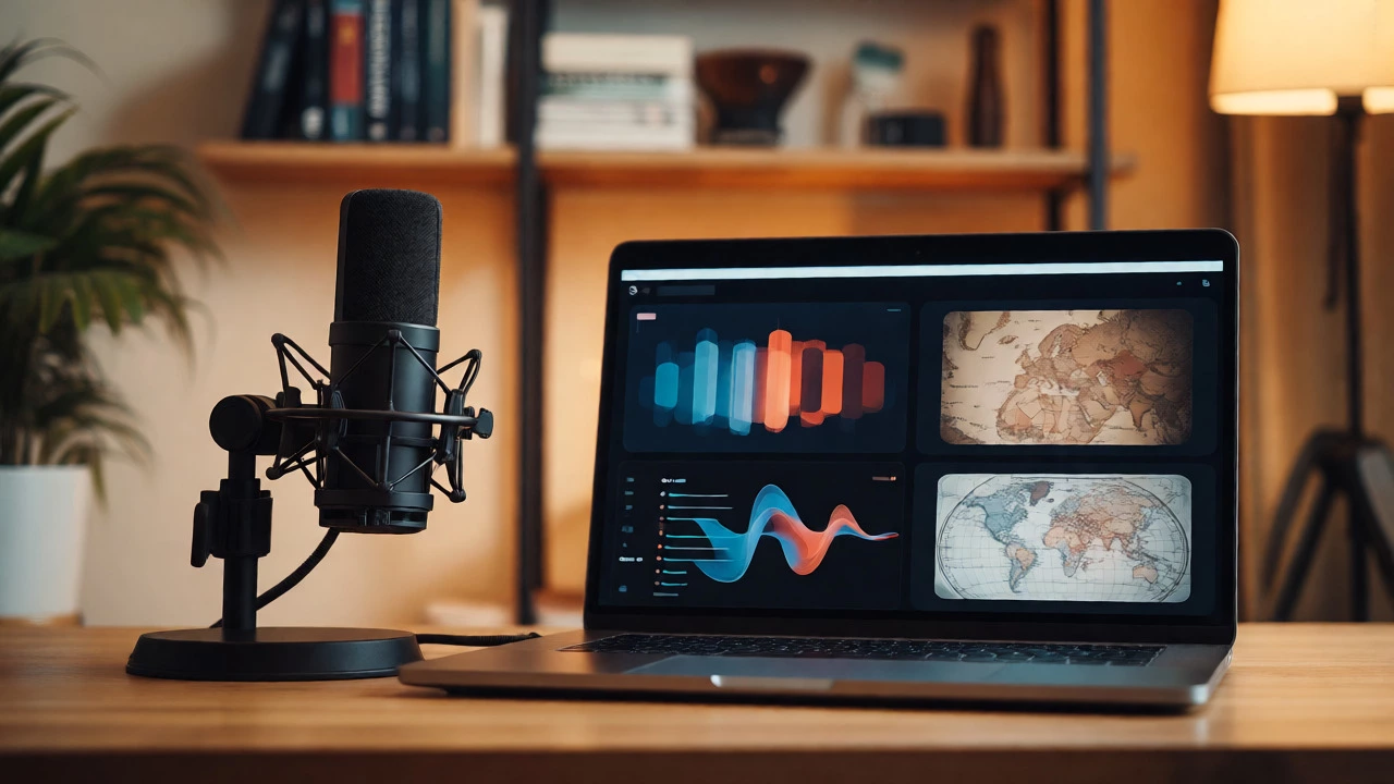 Modern home studio setup for faceless YouTube channel production