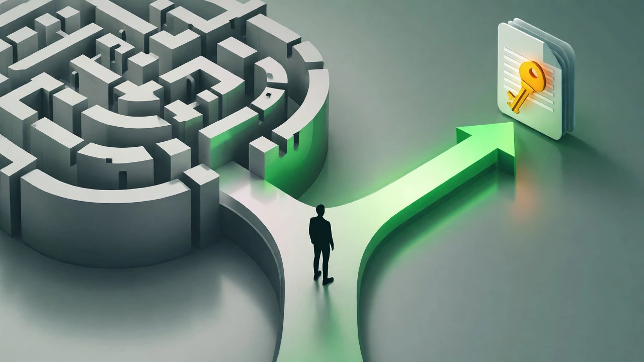 Direct path to answer versus confusing maze of long text